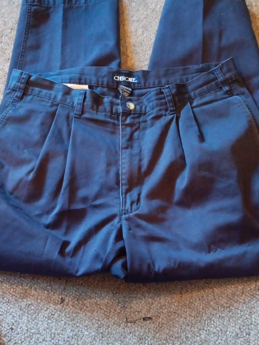 Cherokee Men's Dark Navy Pleated Dress Pants